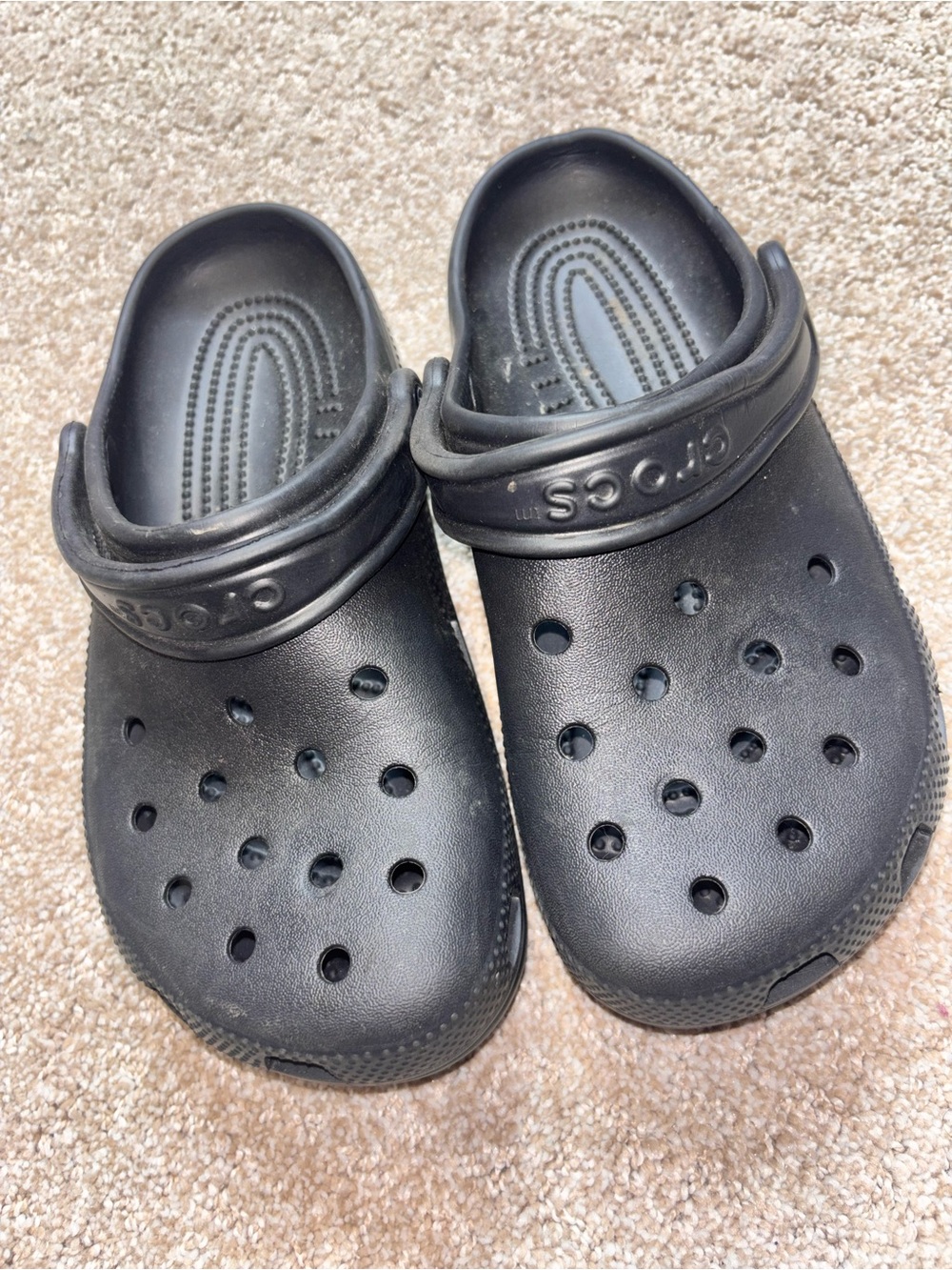 CROCS Kids Black Classic Clog Slip-On Sandals